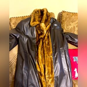 Excelled collection, reversible faux fur, leather coat